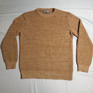 Pj Paul Jones Crewneck Sweater Mens Small‎ Ribbed Knit Brown Pullover Cozy